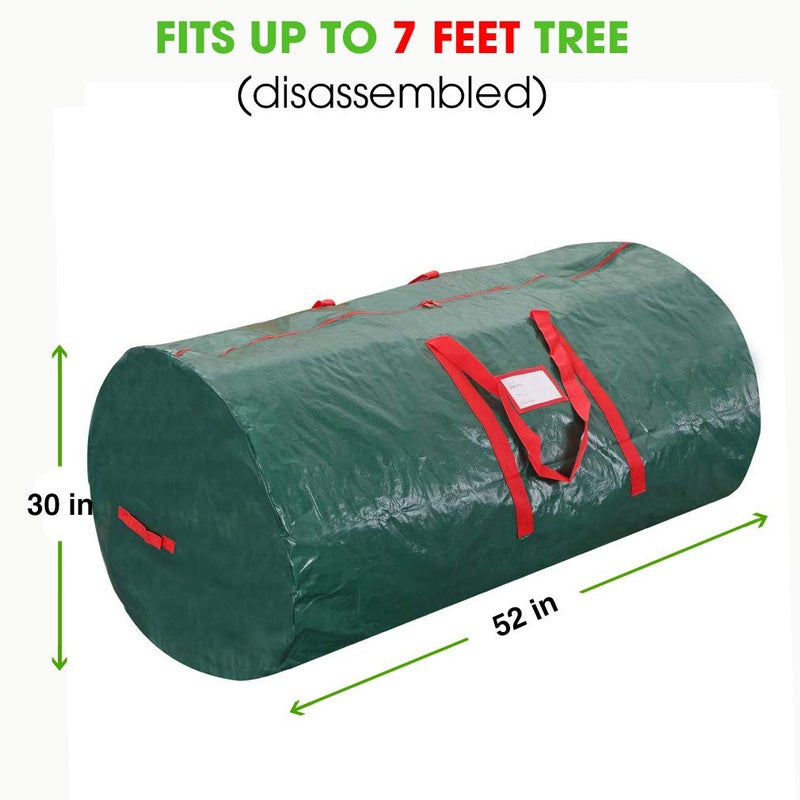 ProPik Christmas Tree Storage Bag | Fits Up to 7' Tall Disassembled Holiday Tree | 52â€ X 30â€ X 30â€ | Artificial Tree Container with Handles | Xmas Storage Case Box with Sleek Zipper (Green) - Image 5